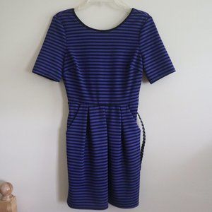 Blue and black Striped Dress Size Med Speechless